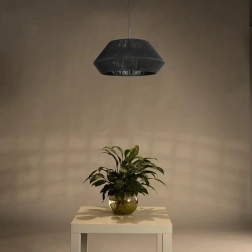 wisząca lampa z naturalnego rattanu 50 cm, czarna