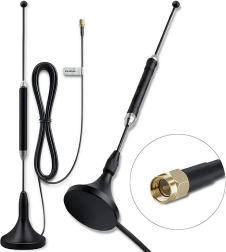 Antena 4G LTE z magnetyczną podstawą 5 dBi, dookólna, 600–2700 MHz, SMA, 3 m