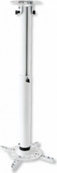 Sufitowy uchwyt do projektora, regulowana wysokość 50–77 cm, udźwig 15 kg, biały