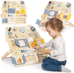 Drewniana montessori tablica aktywności domek XL