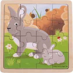Bigjigs Toys puzzle królik z króliczkiem