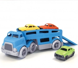 ciągnik z autkami Green Toys – dwupoziomowy transporter z recyklingowanego plastiku