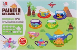 Malowany zestaw do herbaty z dinozaurami