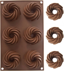 Silikonowa forma do mini babeczek brązowa 28 × 17 × 3 cm