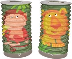 Lampion walec z motywem zwierząt 16 cm