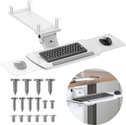 Uchwyt na klawiaturę pod biurko biały