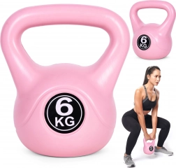 Kettlebell 6 kg różowy ModernHome – ciężarek do treningu funkcjonalnego i wzmacniania