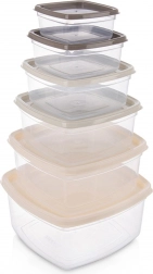 Zestaw pojemników na żywność z pokrywkami, 6 szt.
