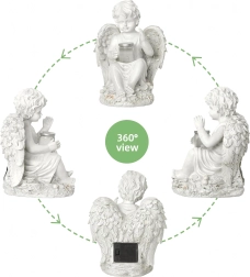 Solarna figurka anioła z lampką LED 18 cm