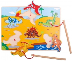 Bigjigs Toys Drewniana gra w łapanie dinozaurów