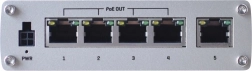 Przemysłowy, niezarządzalny gigabitowy switch TELTONIKA z PoE+, 5 portów (4× PoE+)