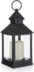 Solarny lampion LED czarny 10 × 10 × 23 cm