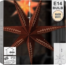 Zawieszana świecąca welwetowa gwiazda 60 cm, brązowa