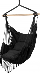 wiszący brazylijski fotel z poduszkami ciemnoszary