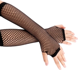 Długie siateczkowe rękawiczki bez palców
