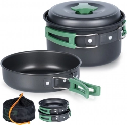 Aluminiowy turystyczny zestaw naczyń 2-częściowy 500/900 ml