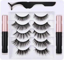 Magnetyczne rzęsy 5x z magnetycznym eyelinerem