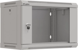 Szafa rackowa instalacyjna Lanberg 6U 540x350 szara z przeszklonymi drzwiami