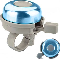 Metalowy dzwonek rowerowy na kierownicę – głośny klasyczny, niebieski