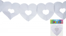 Girlanda biała serca 3 m