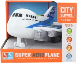 Duży samolot na baterie ze światłem i dźwiękiem