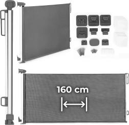 Wysuwana barierka bezpieczeństwa 160 cm na schody i drzwi, szara ECOTOYS