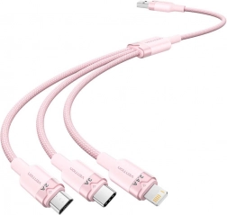 Kabel USB 3w1 1,5 m 3 A Vention (różowy)