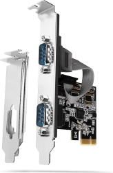 Kontroler PCIe AXAGON z 2 portami szeregowymi RS232 250 kBd, w zestawie zaślepki standardowe i low profile