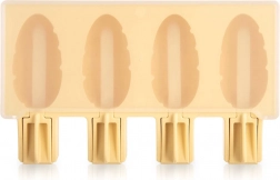 Silikonowa forma do lodów na patyku z pokrywką żółta