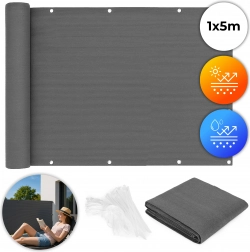 Parawan na balkon 100x500 cm z akcesoriami montażowymi szary MultiGarden