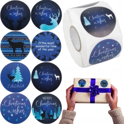 Świąteczne naklejki na rolce 500 sztuk