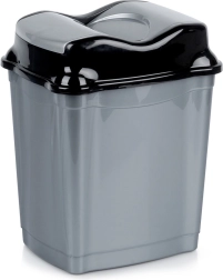 Plastikowy kosz na śmieci z uchylną pokrywą 9 l, szary