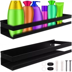 Czarna półka łazienkowa RUHHY 50 cm