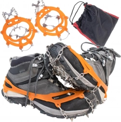 Nakładki antypoślizgowe na buty z kolcami i łańcuchami