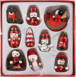 Drewniane Ozdoby Świąteczne Zestaw 10 szt.