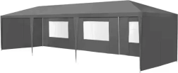 Ogrodowy namiot komercyjny 3x9 m, 8 ścian, szary