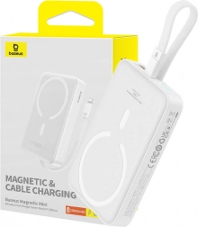 Magnetyczny powerbank BASEUS Magnetic Mini 10000 mAh z MagSafe i szybkim ładowaniem 20 W (biały)