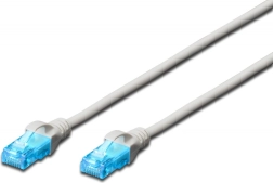 Patch cord RJ45-RJ45 kat.5e U/UTP AWG 26/7 PVC 0,25 m szary