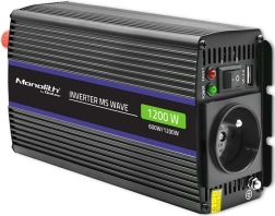 Przetwornica napięcia Monolith 1200 MS Wave | 12V na 230V | 600/1200W | USB