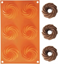 Silikonowa forma do mini babeczek pomarańczowa 28 × 17 × 3 cm