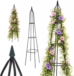 metalowa pergola ogrodowa – stożkowa podpora dla pnączy i róż
