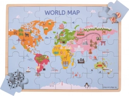 Bigjigs Toys drewniane puzzle Mapa świata
