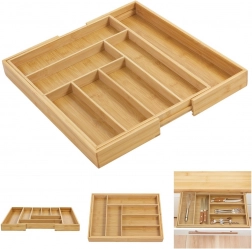 rozszerzany bambusowy organizer do szuflady na sztućce greenblue