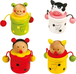 Drewniane pudełka na zęby Zwierzątka 4 szt.