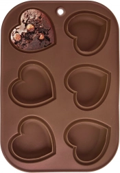 Silikonowa forma do muffinek serca, 6 szt. – ORION