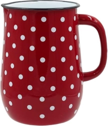 Emaliowany dzbanek 2,5 l w kropki czerwony TORO