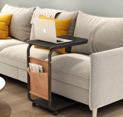 Mobilny stolik konferencyjny/przy sofie na kółkach – czarny