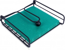 Metalowy stojak na serwetki z dociskanym ramieniem 19 × 19,5 cm – czarny