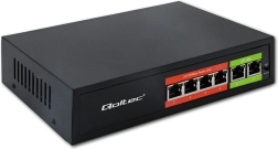 Przełącznik sieciowy fast ethernet poe 4x rj45 + 2x rj45 uplink 65 w 10/100 mb/s