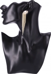 Długie kolczyki z wiszącymi kryształami - złoto